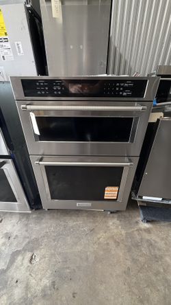🔥 PRICE TODAY: $2,499 — NEW OPEN BOX 🔥 Premium KitchenAid 30” Combination Microwave + Wall Oven in stainless steel. New open-box (like new) and read