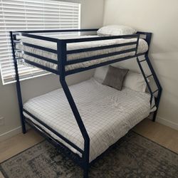 Bunk Bed And/or Mattress Blue Metal