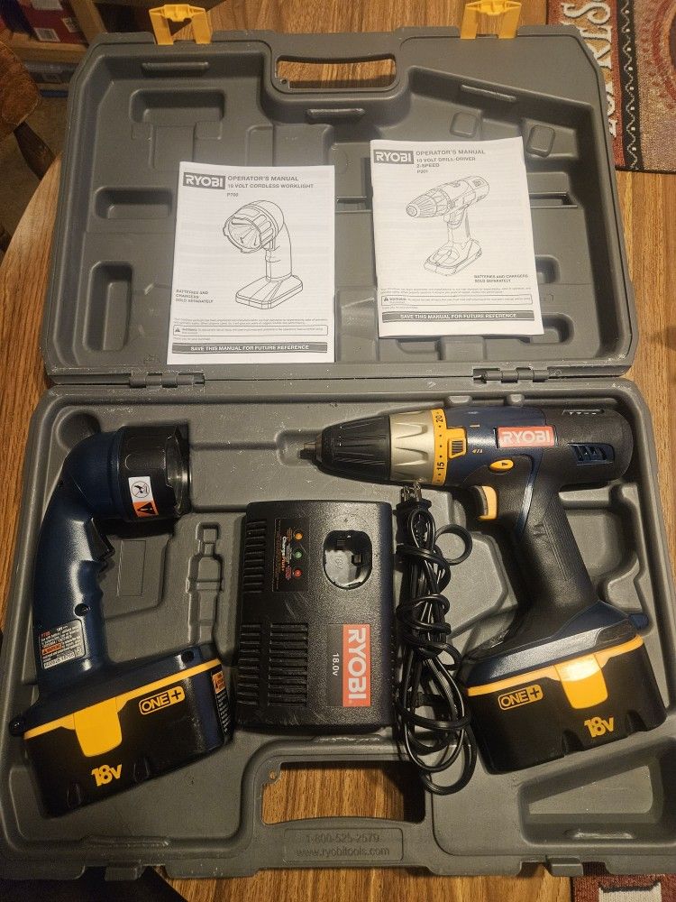 Ryobi 18v Drill Driver & Worklight