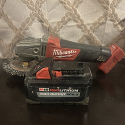 Milwaukee Grinder and Battery