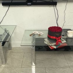 Side Table And Center Table Glass Contemporary 