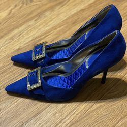 Ladies Royal Blue Heels By Anne Michelle Size 9