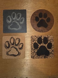 Paw Print Coaster Set of 4