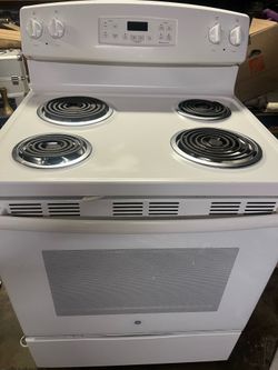 White electric stove