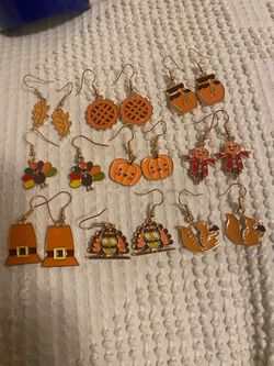 Thanksgiving Fall Enamel Earrings