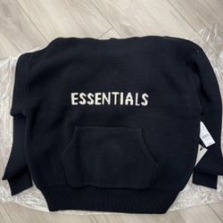 Fear of God Essentials Knit Hoodie Black Size XS