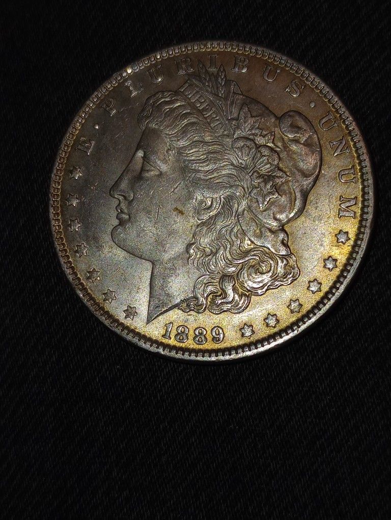 1889 Very Fine Morgan Silver Dollar  Color Tinted