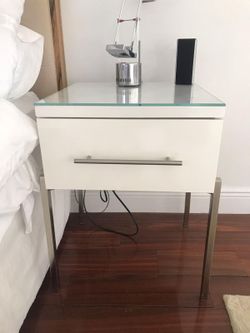 Bedside Table With Glass Top