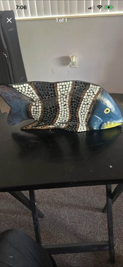 mosaic fish sculpture