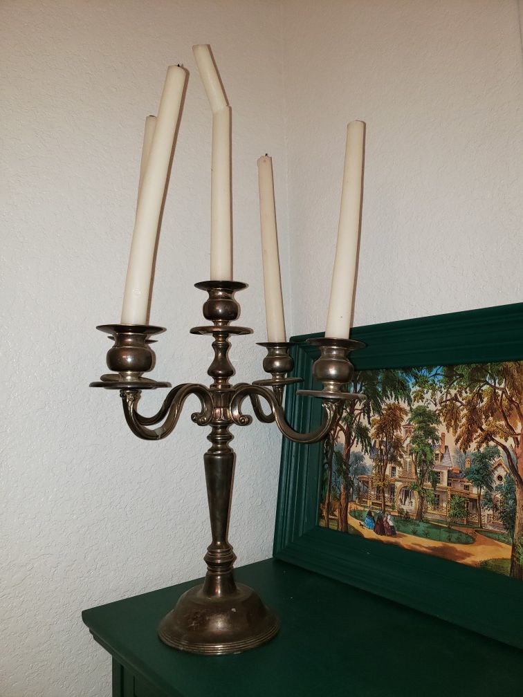 Antique silver plated candelabra