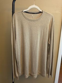Zelos Men’s Long Sleeve Crewneck Shirt - Taupe Size L