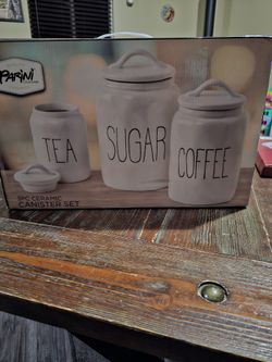 New 3pc Ceramic Canister Set