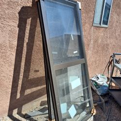 28x67 Brown Aluminum Windows