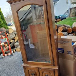 Wooden And Glass Gun Cabinet
