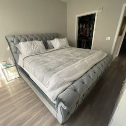 King Size Blue Bed Frame 
