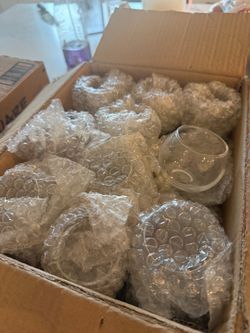 Set of 34 Small Round Glass Votives