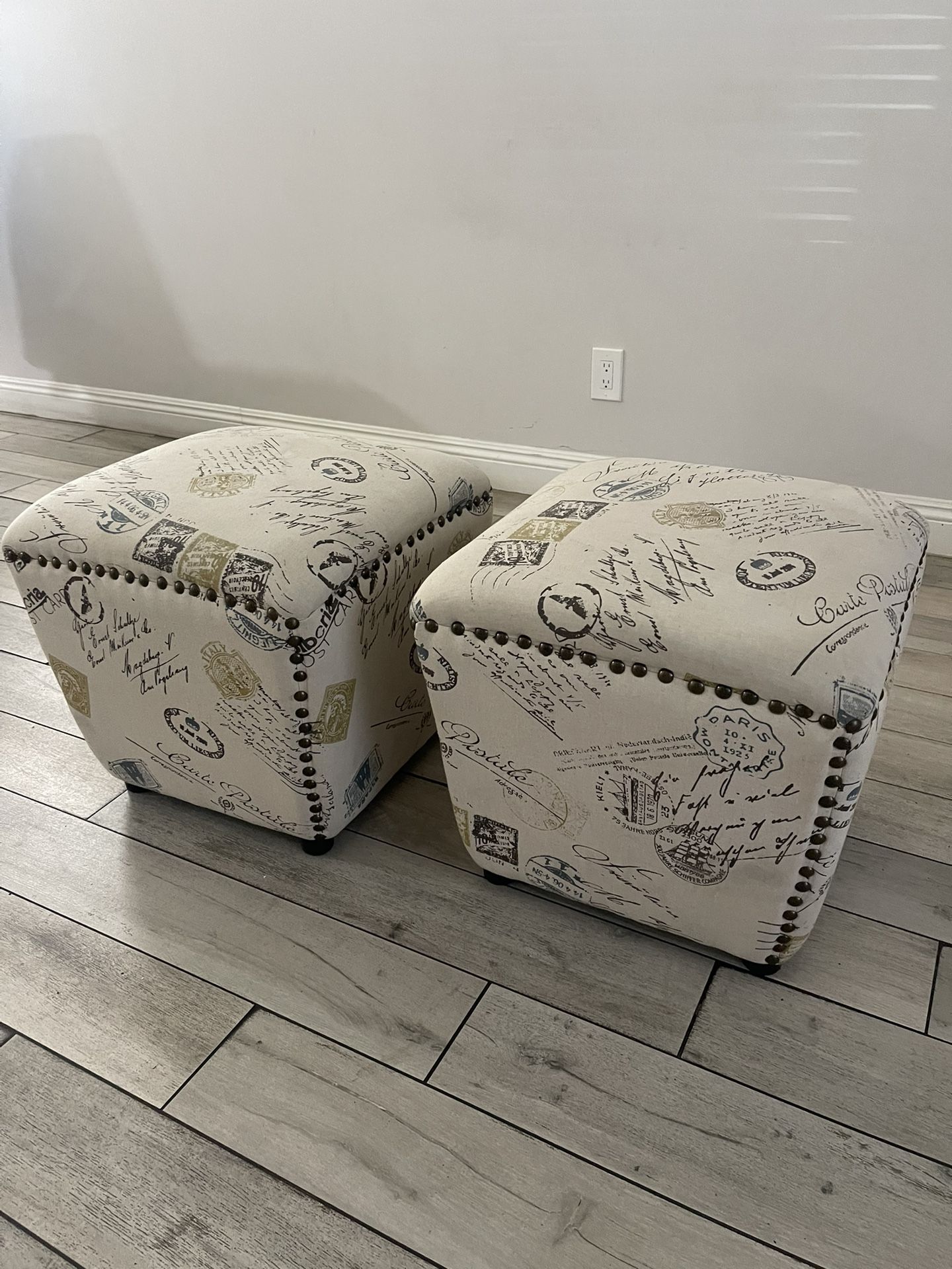 Set Of Two Ottomans