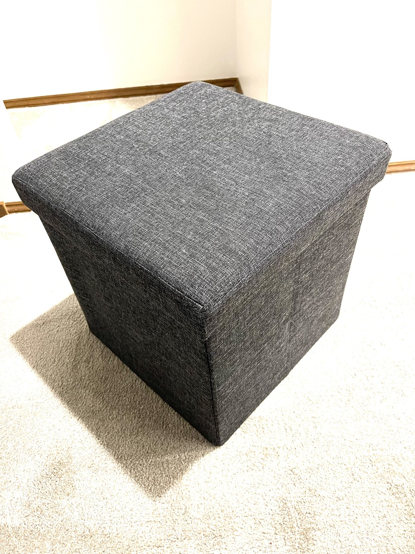Modern Gray Foldable Storage Ottoman - Excellent Condition