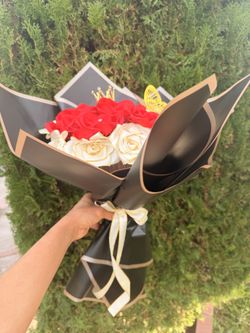 Valentines Day  Eternal Roses Bouquet Ramo De Rosa eternas 