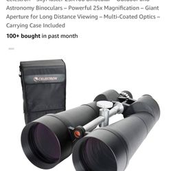 Celestron 71017 SkyMaster 25x100mm Porro Prism Binoculars with Multi-Coated Lens, BaK-4 Prism Glass and Carry Case, Black