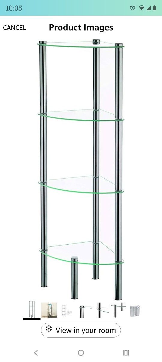 Steel and Glass Corner 4-Tier.
Esquinero de Vidrio Y Metal
