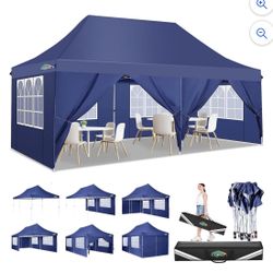 10' x 20' EZ Pop Up Canopy Tent Party Tent Outdoor Event Instant Tent Gazebo with 6 Removable Sidewalls 