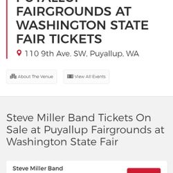 Steve Miller Band SEPT 3RD 7:30PM PUYALLUP FAIR