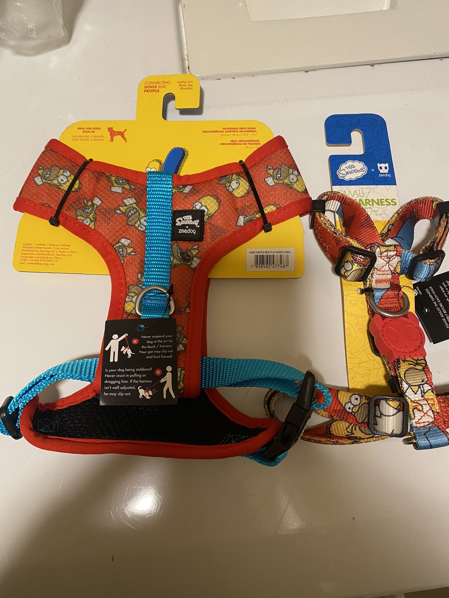 Two Small Bart Simpson Harnesses