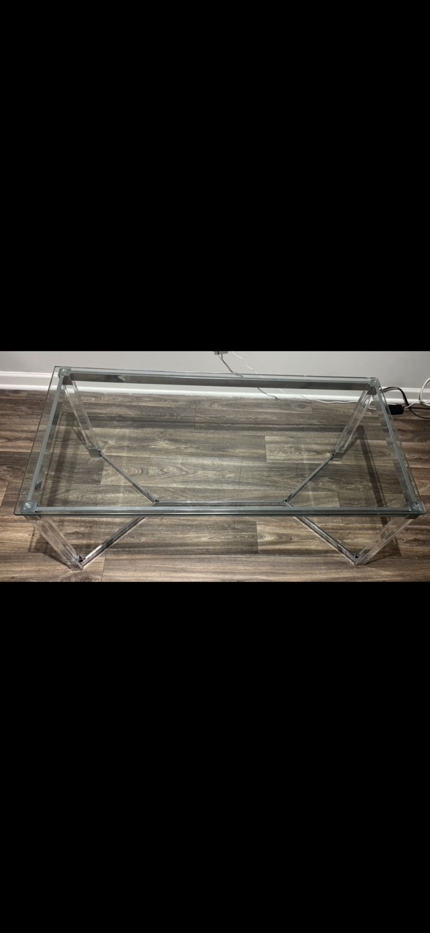 Glass-Top Coffee Table W/Chrome Finish