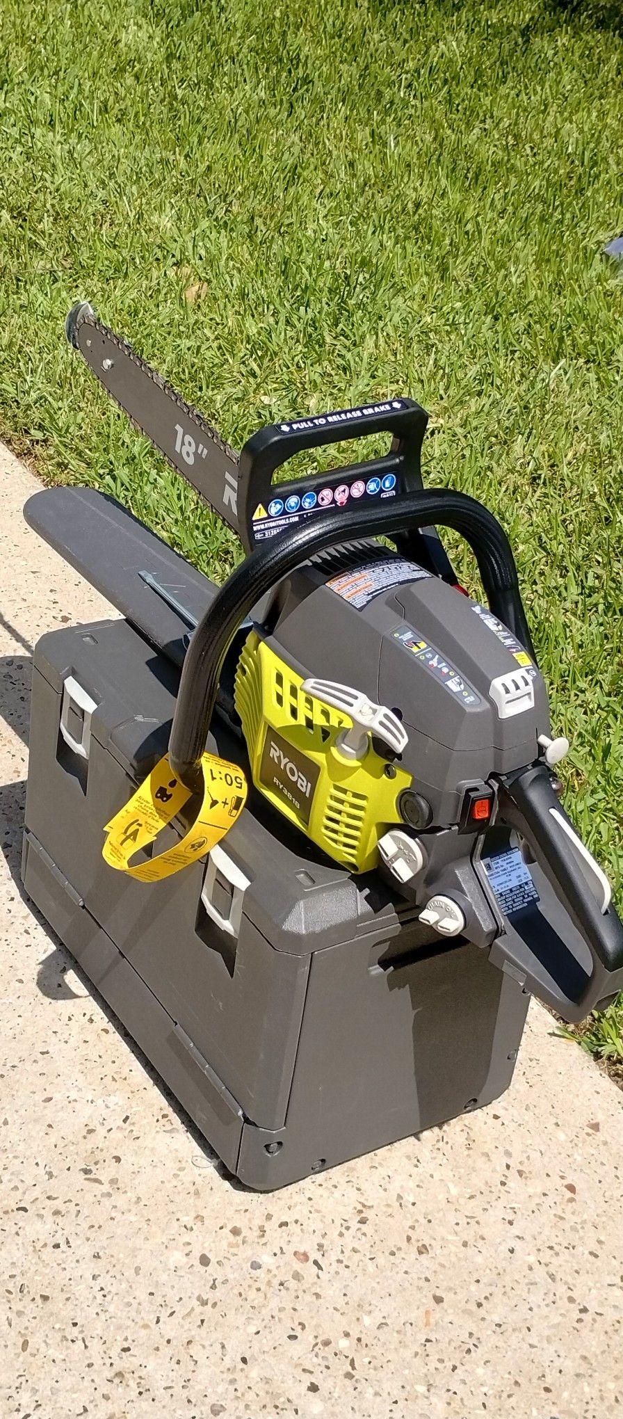New RYOBI 18 in. 38cc 2-Cycle Gas Chainsaw with Heavy-Duty Case