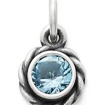 RARE James Avery retired elisa blue topaz silver charm