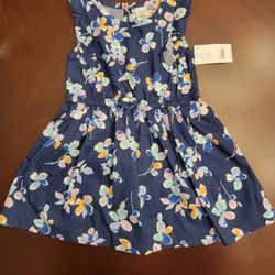 NWT Carter's Toddler Girl Sleeveless Navy Dress with Floral Pattern - Size 2T