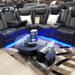 🔥Brand New Power Reclining Sectional Sofa With Led Lights 🔥