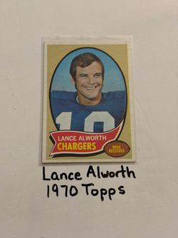Lance Alworth San Diego Chargers Hall of Fame WR 1970 Topps Card.