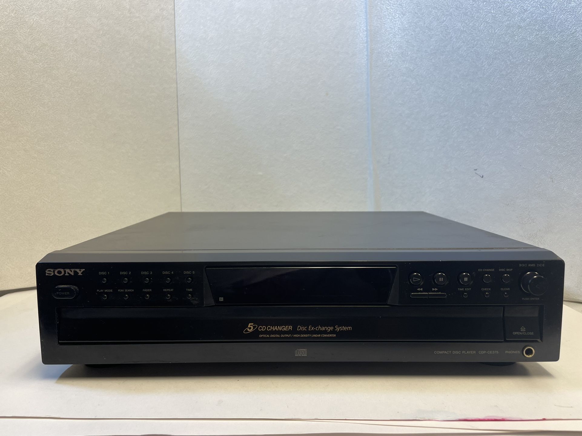 Sony CDP-CE375 5 Disc CD Changer Carousel Compact Disc Player No Remote - TESTED