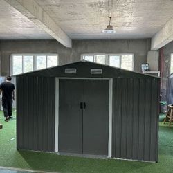 New in box 8’L X 10’W X 6’H galvanized steel metal storage shed outdoor garden (Need Assemble)