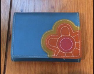 New Vinyl Blue ID Wallet / Coin Purse