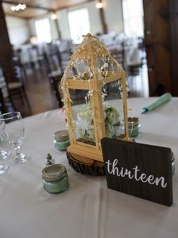 Peach Lantern Centerpieces 