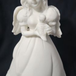 Vintage-Style Angel Lamp with Dove – Soft Glow Night Light | Faith & Peace Home Décor