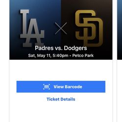 Padres Vs Dodgers Sat Game May 11 Seats 