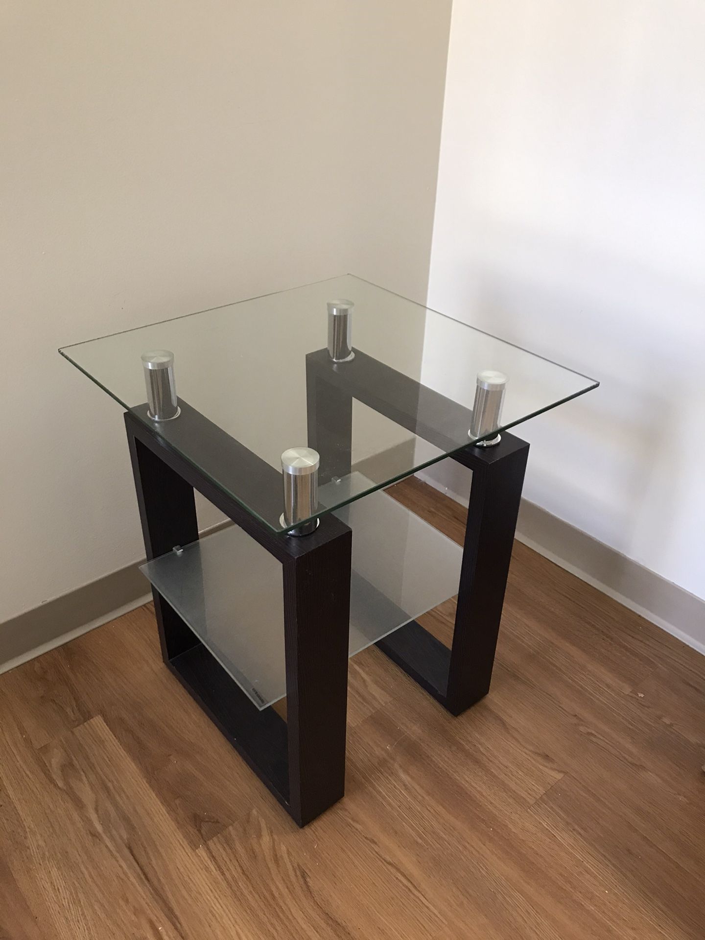 Glass side table