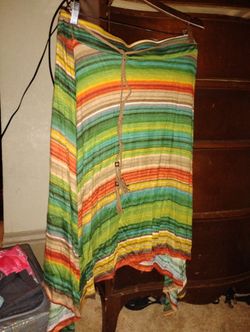 Retro Wet Seal Boho Skirt With Tie Belt