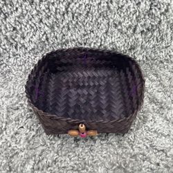 Purple Wicker Basket Small Trinket