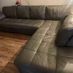 L Shaped Faux Leather Dark Brown Sectional Sofa Couch