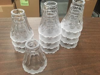 6 vintage glass lamp shades. 5”h x 4.5”w x 2”