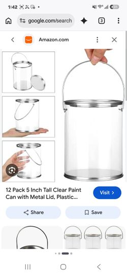 Clear Plastic Paint Cans with Metal Lids