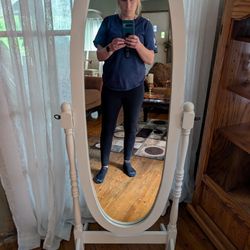 Tall Standing White Mirror