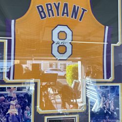 Lakers Hall Of Fame Retired Jerseys Framed - KOBE