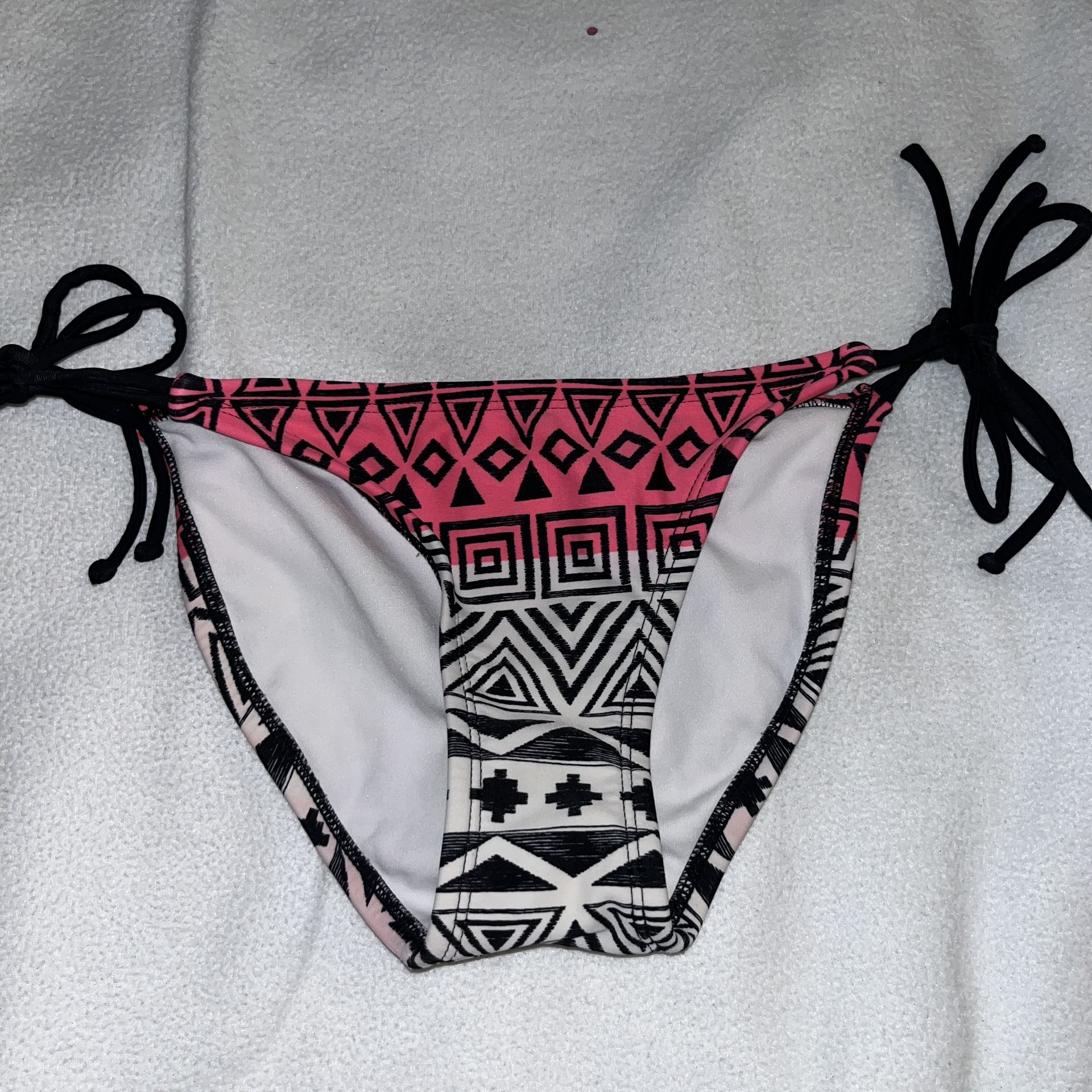 Xhilaration Black White Pink Bikini Bottom Bathing Suit Swimsuit Women Junior XS X-Small A023