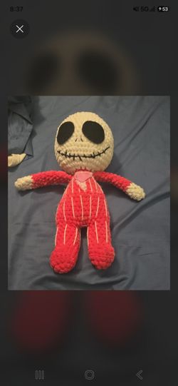 Handmade Crochet Jack Skellington Plush Doll